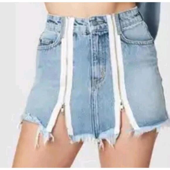Carmar Dresses & Skirts - Carmar Denim Mini Skirt with Zippers Size 24